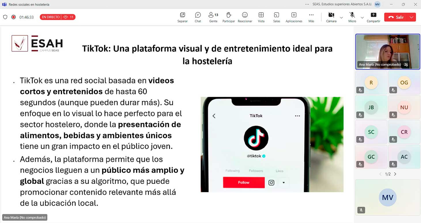 Masterclass sobre redes sociales en hostelería